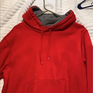 Heavy, red hoodie